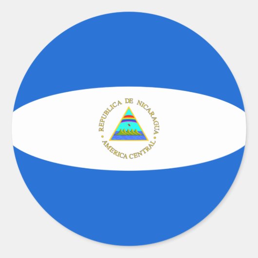 Nicaragua Fisheye Vlag Sticker (Voorkant)