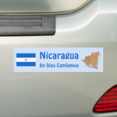 Nicaragua Flag and Map Bumpersticker (Op auto)