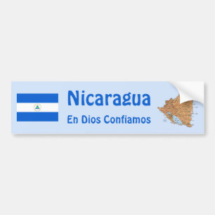 Nicaragua Flag and Map Bumpersticker