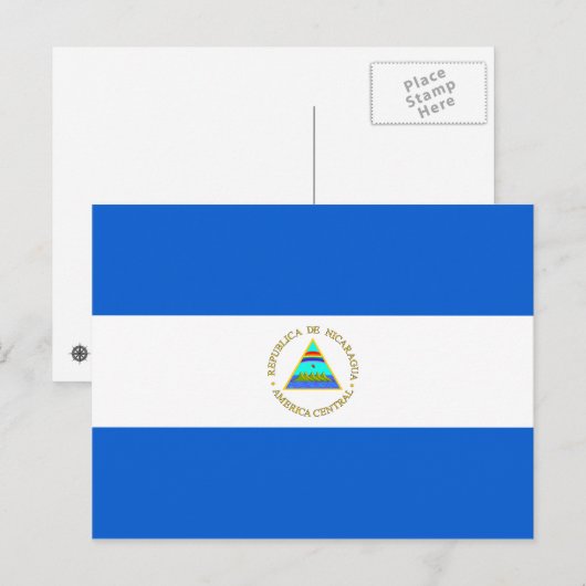 Nicaragua Flag Briefkaart (Voorkant / Achterkant)