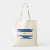 Nicaragua Flag Brush Art Tote Bag (Achterkant)