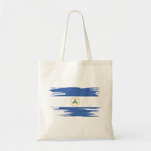 Nicaragua Flag Brush Art Tote Bag (Voorkant)