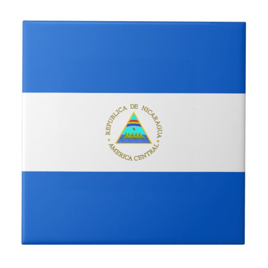 Nicaragua Flag Ceramic Tile Tegeltje (Voorkant)