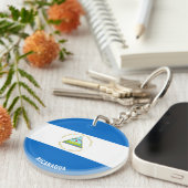 Nicaragua Flag Charming Patriotic Sleutelhanger (Voorkant Rechts)