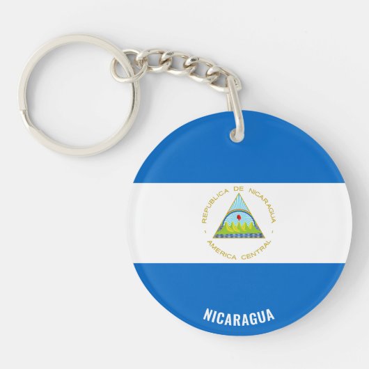 Nicaragua Flag Charming Patriotic Sleutelhanger (Voorkant)