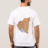 Nicaragua Flag en Map T-Shirt (Achterkant)