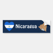 Nicaragua Flag Heart + Map Bumpersticker (Voorkant)