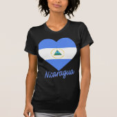 Nicaragua Flag Heart T-shirt (Voorkant)