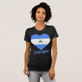 Nicaragua Flag Heart T-shirt (Voorkant volledig)