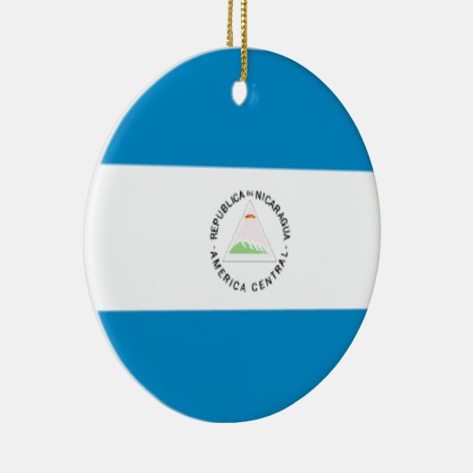 Nicaragua Flag Keramisch Ornament (Rechts)
