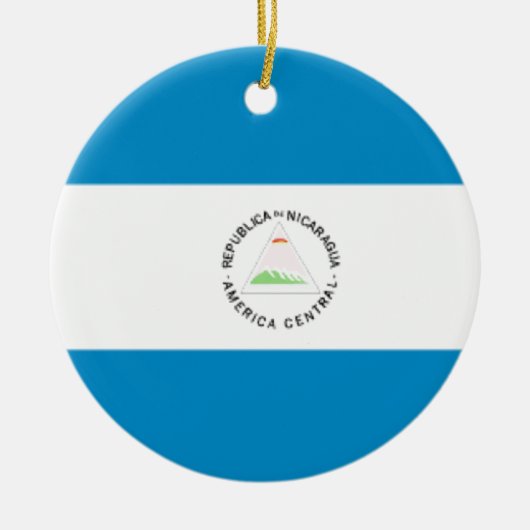 Nicaragua Flag Keramisch Ornament (Voorkant)