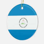 Nicaragua Flag Keramisch Ornament (Links)