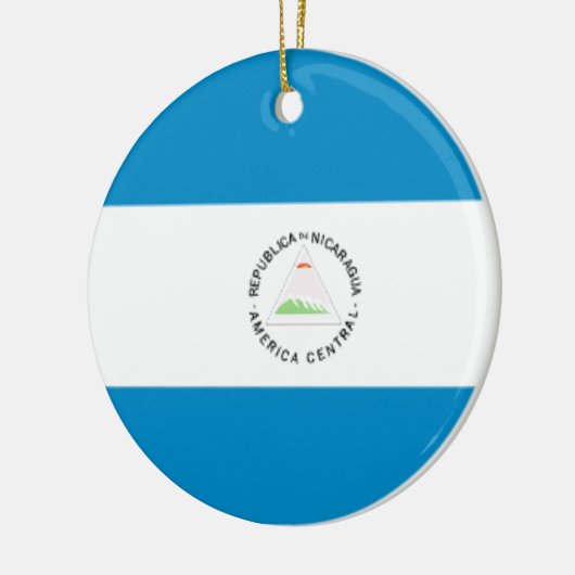 Nicaragua Flag Keramisch Ornament (Links)