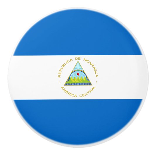 Nicaragua Flag Keramische Knop (Voorkant)