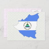 Nicaragua Flag Map van volledige grootte Briefkaart (Voorkant / Achterkant)