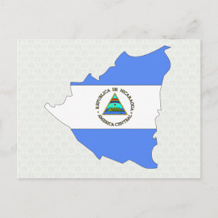 Nicaragua Flag Map van volledige grootte Briefkaart