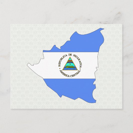 Nicaragua Flag Map van volledige grootte Briefkaart (Voorkant)