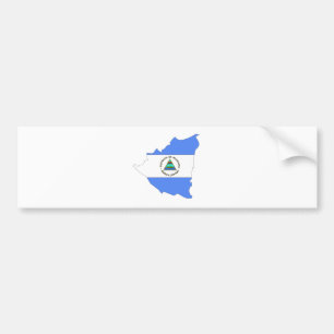 Nicaragua Flag Map van volledige grootte Bumpersticker