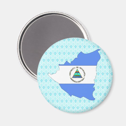 Nicaragua Flag Map van volledige grootte Magneet (Voorkant / Achterkant)