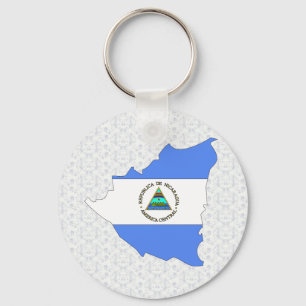 Nicaragua Flag Map van volledige grootte Sleutelhanger