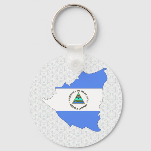 Nicaragua Flag Map van volledige grootte Sleutelhanger (Voorkant)