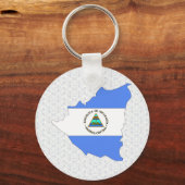 Nicaragua Flag Map van volledige grootte Sleutelhanger (Voorkant)