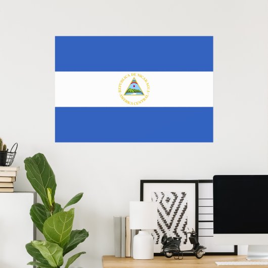 Nicaragua Flag Poster (Thuiskantoor)