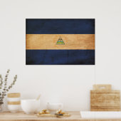 Nicaragua Flag Poster (Keuken)