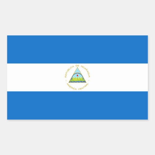 Nicaragua Flag Rechthoekige Sticker (Voorkant)