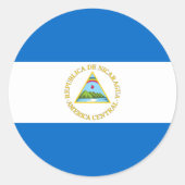 Nicaragua Flag Ronde Sticker (Voorkant)