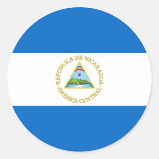 Nicaragua Flag Ronde Sticker (Voorkant)