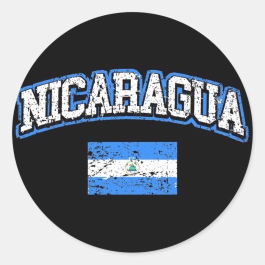 Nicaragua Flag Ronde Sticker (Voorkant)