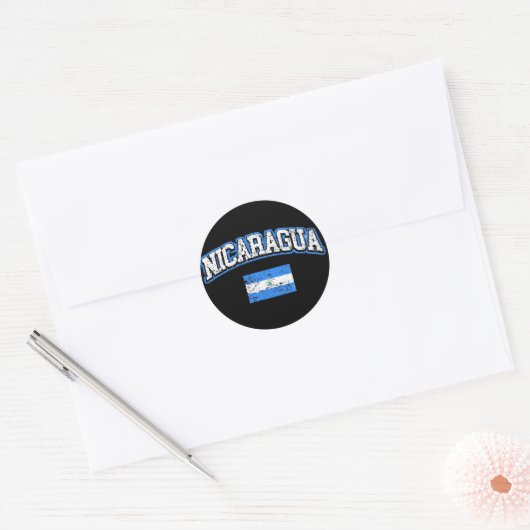 Nicaragua Flag Ronde Sticker (Envelop)