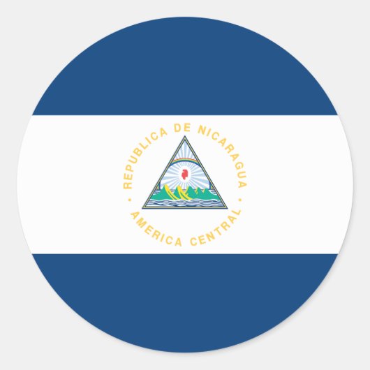 Nicaragua Flag Ronde Sticker (Voorkant)