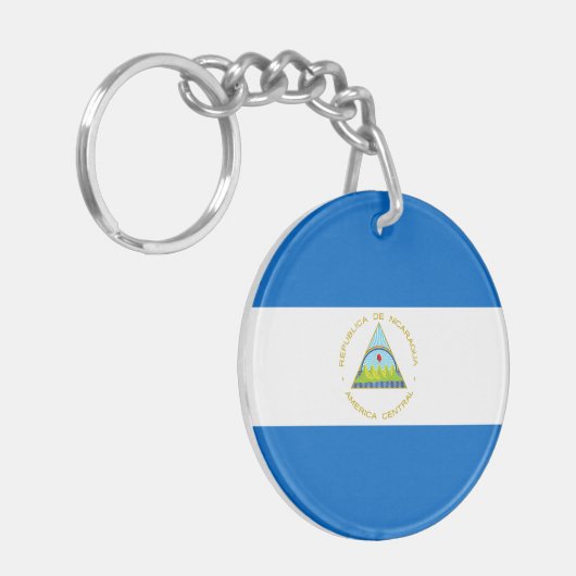 Nicaragua Flag Sleutelhanger (Voorkant Links)