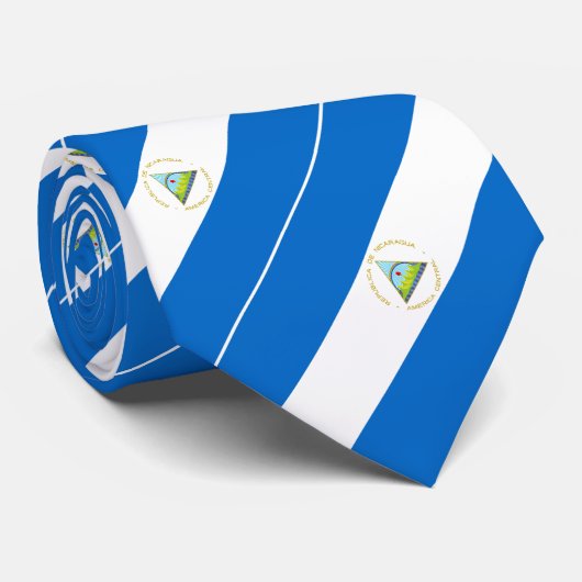 Nicaragua Flag Stropdas (Opgerold)