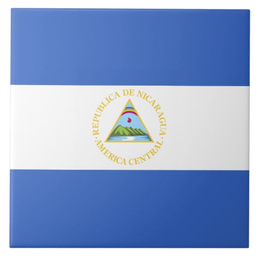 Nicaragua Flag Tegeltje (Voorkant)