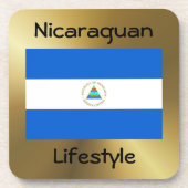 Nicaragua Flag+Text Onderzetter (Voorkant)