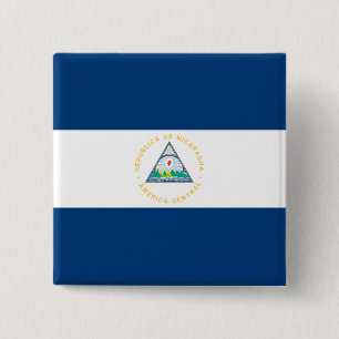 Nicaragua Flag Vierkante Button 5,1 Cm