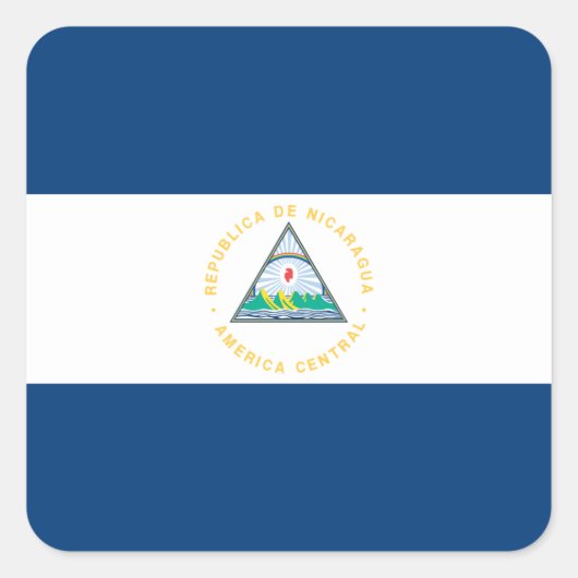 Nicaragua Flag Vierkante Sticker (Voorkant)