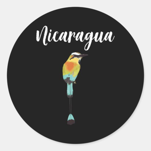 Nicaragua Guardabarranco Nicaraguaanse vogel Nica  Ronde Sticker (Voorkant)