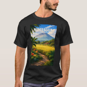 Nicaragua Illustratie Reis Kunst Vintage T-shirt