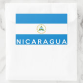 nicaragua - land - vlag - naam rechthoekige sticker (Tas)