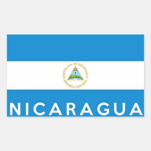 nicaragua - land - vlag - naam rechthoekige sticker (Voorkant)