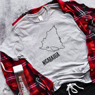 Nicaragua Landkaart Lijn Nicaraguaanse Grensvorm T-shirt