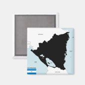 Nicaragua Landkaart Vlag Magneet (Voorkant / Achterkant)