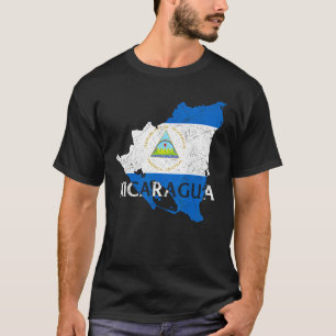 Nicaragua Landkaart Vlag Trots Nicaraguaans Patrio T-shirt