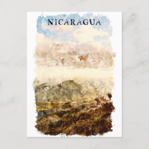Nicaragua landschap Waterverf reizen Briefkaart