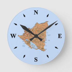 Nicaragua Map Clock Ronde Klok