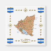 Nicaragua Map + Flags Magnet (Voorkant)